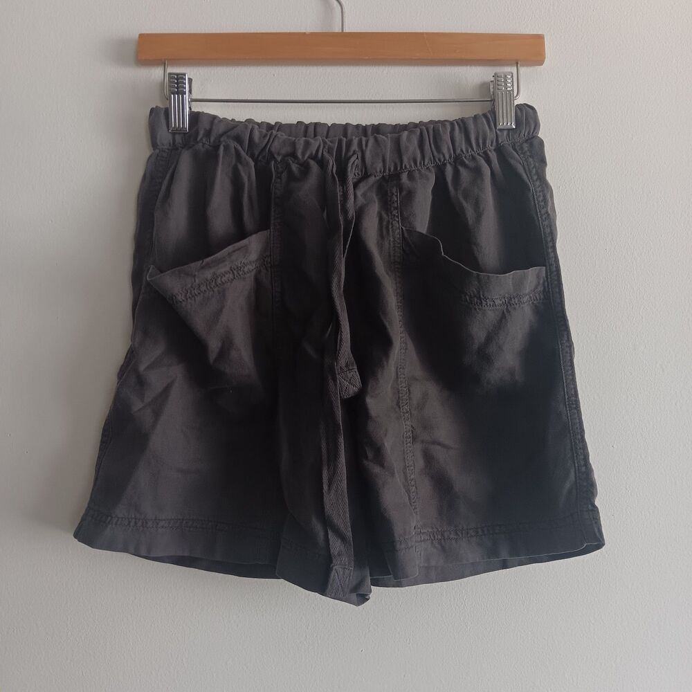 Faherty Topanga Drape Short Washed Black Pockets Elastic Waist Size XS Summer